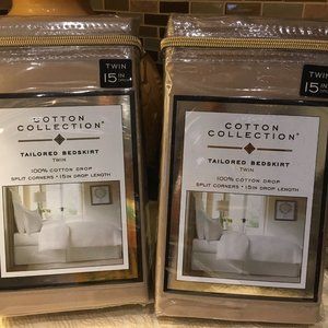 NIP Cotton Collection Tailored Bedskirt (Twin size, set of 2) color, canvas